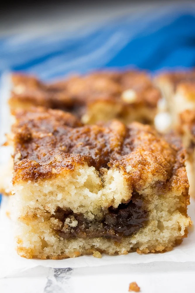 coffee cake with glistening topping
