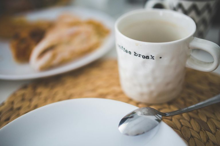 a coffee mug that is almost empty