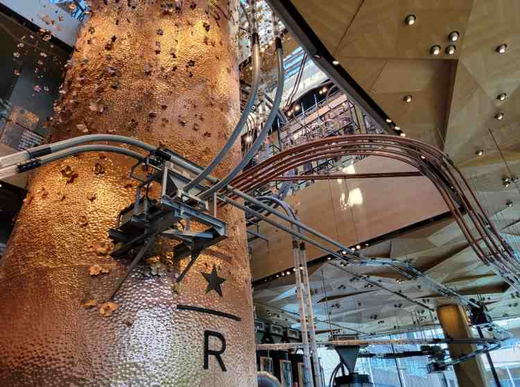 Roasting chut at  starbucks reserve roastery in tokyo japan