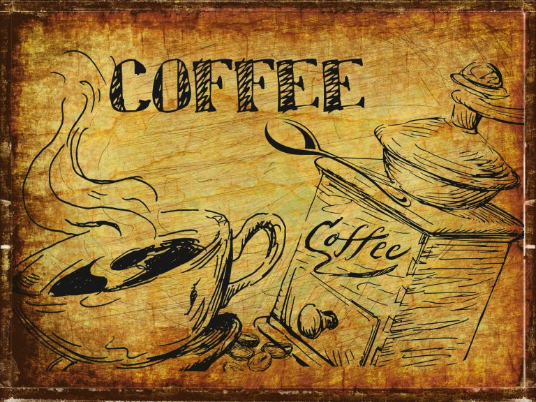 a coffee sign in antique design